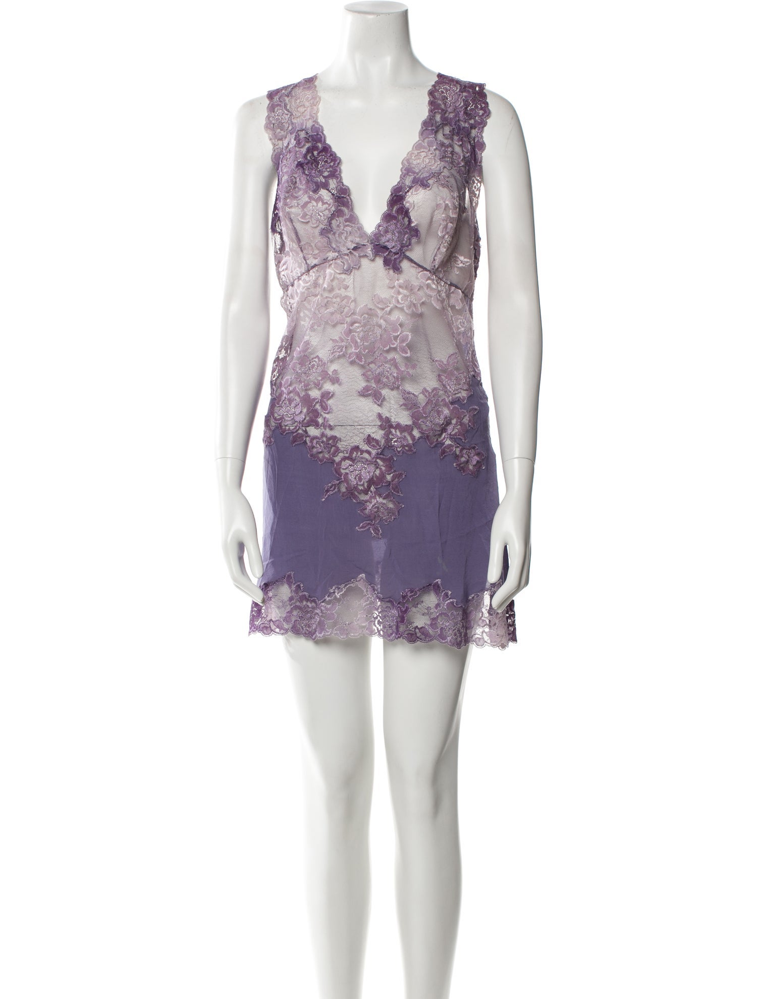 La Perla Nylon Lace Trim Embellishment Nightgown